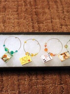 Handmade Suffolk - Wine Charms Book Theme - NIB